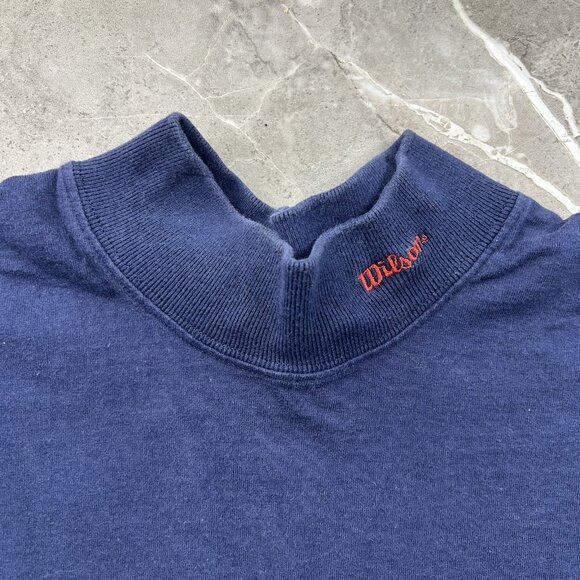 Vintage Wilson Mock Neck Shirt Mens Large Long Sleeve Baseball Pro 5000 - Picture 4 of 13